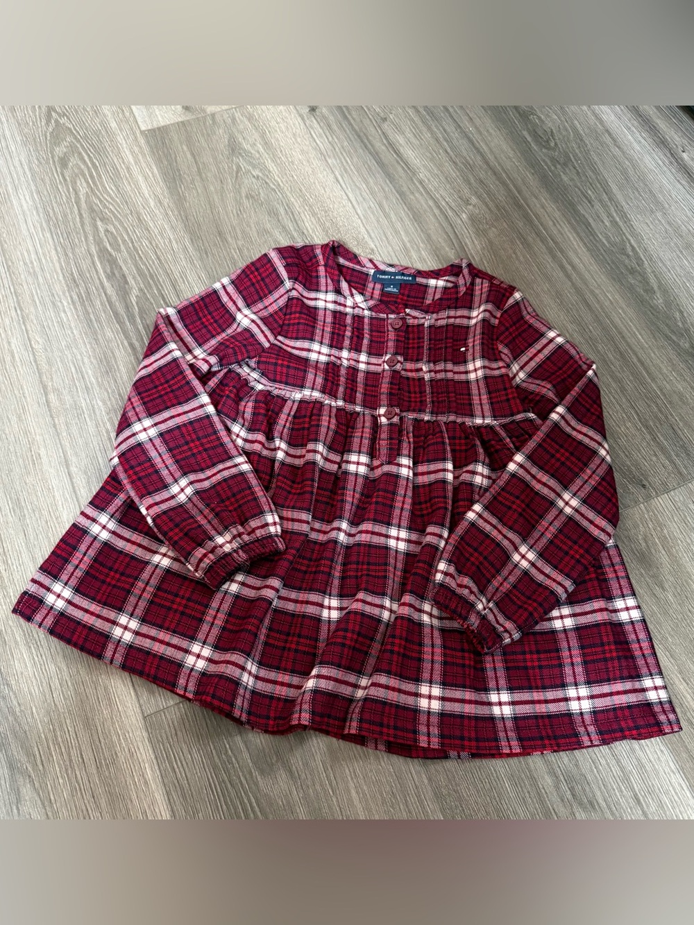 Tommy Hilfiger Red Plaid Pleated Dress Size 6 Girls Dress Preppy Boho